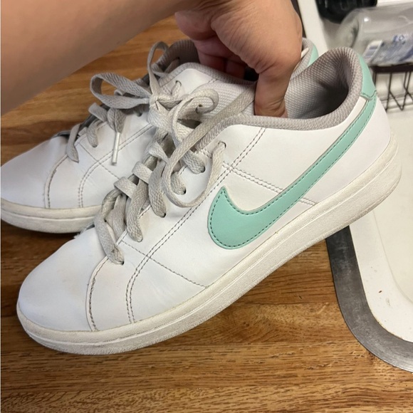 Nike White & Mint Green Court Sneakers | Classic Clean Style - Picture 4 of 7